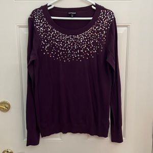 Express Women’s Purple Embellished Sweater. XL